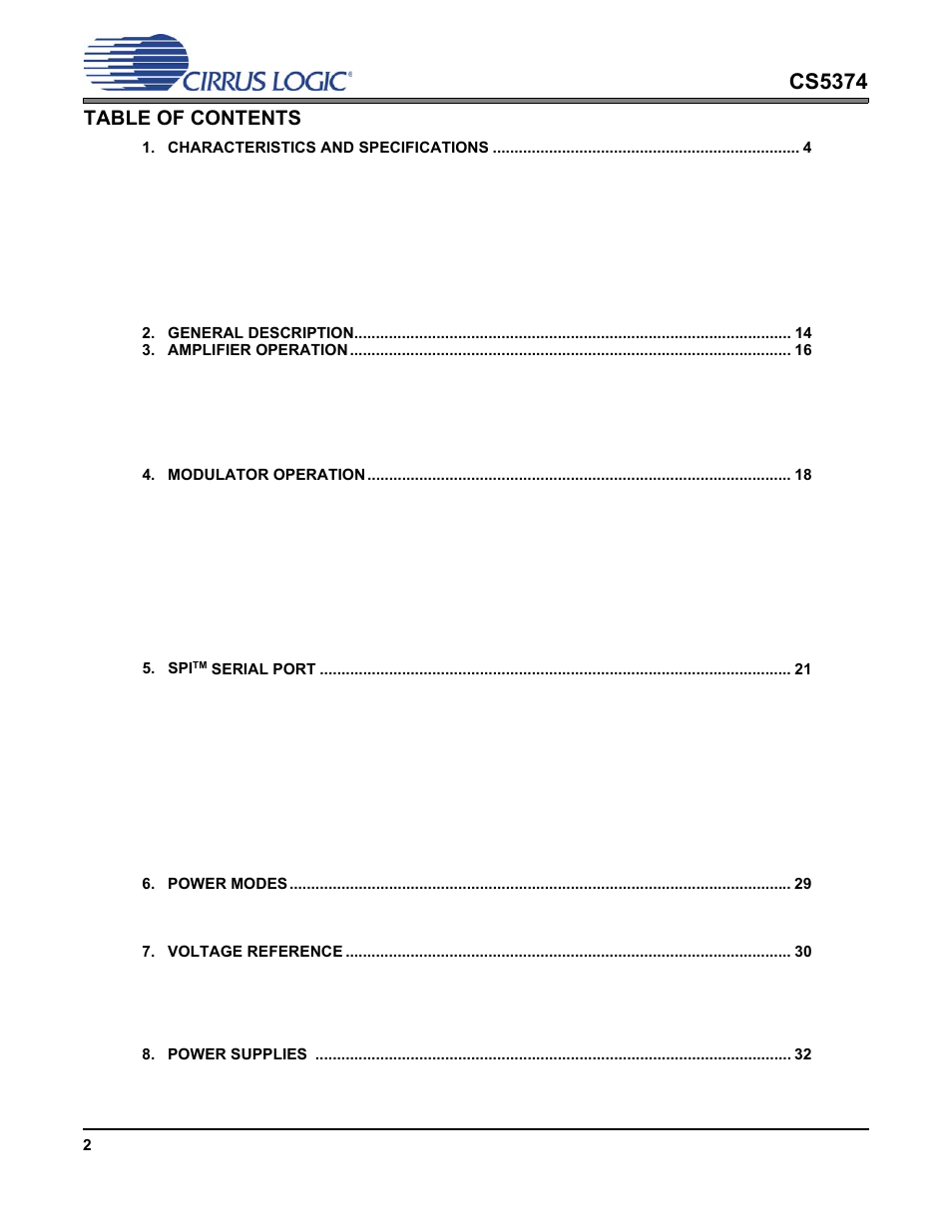 Cirrus Logic CS5374 User Manual | Page 2 / 44
