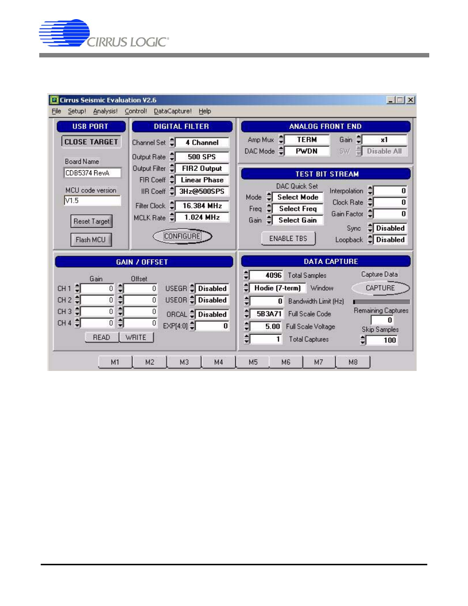 3 setup panel, Cdb5374 | Cirrus Logic CDB5374 User Manual | Page 37 / 78