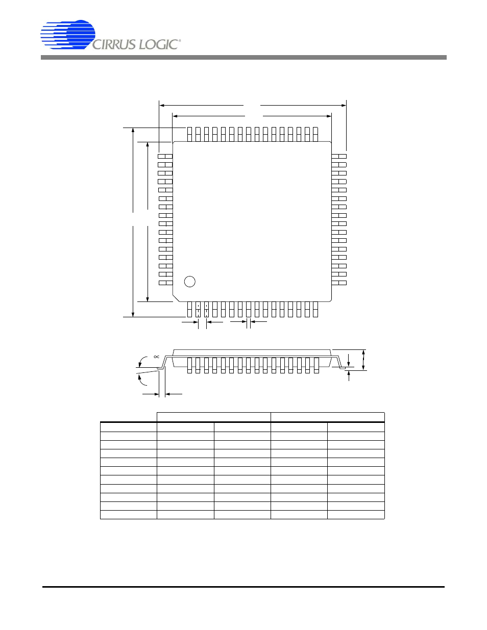 Package dimensions, 64l tqfp package drawing, Cs5376a | Cirrus Logic CS5376A User Manual | Page 105 / 106