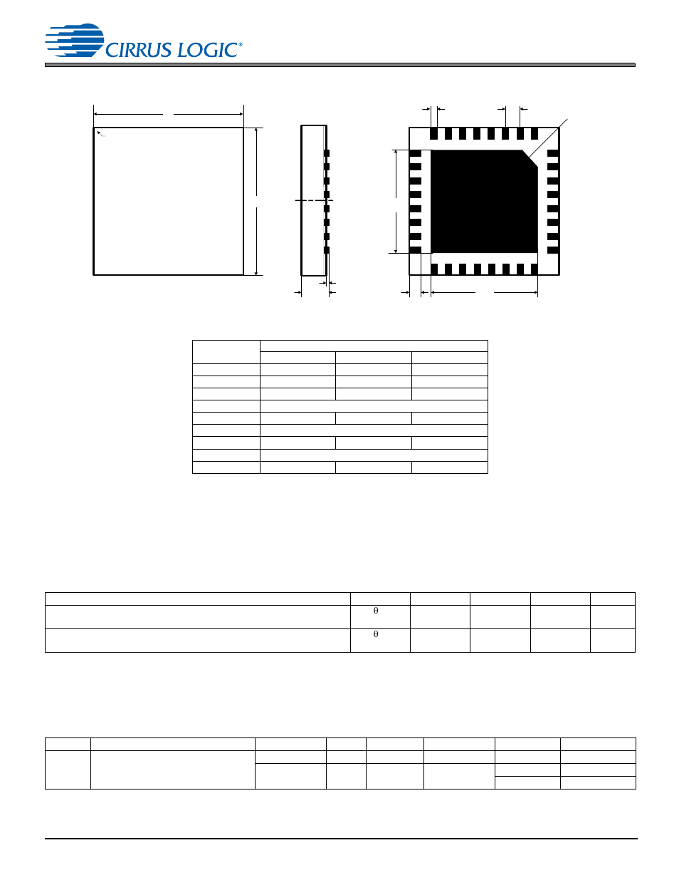 2 qfn package, 11 thermal characteristics, 12 ordering information | 1 thermal characteristics 12 ordering information, Cs53l30, 11 thermal characteristics 12 ordering information | Cirrus Logic CS53L30 User Manual | Page 66 / 67