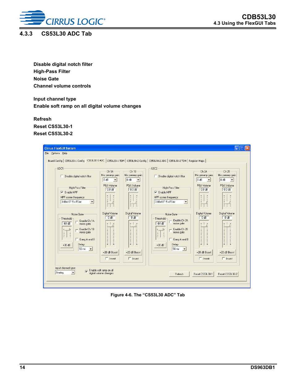 3 cs53l30 adc tab, Cdb53l30 | Cirrus Logic CDB53L30 User Manual | Page 14 / 37
