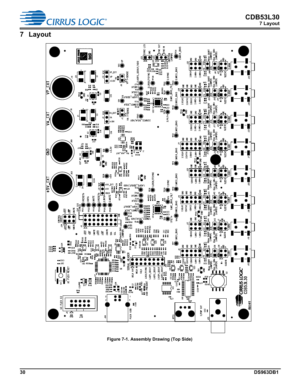 7 layout, Cdb53l30 | Cirrus Logic CDB53L30 User Manual | Page 30 / 37