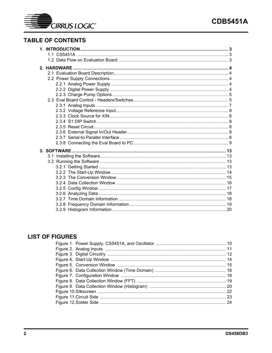 Cirrus Logic CDB5451A User Manual | Page 2 / 24
