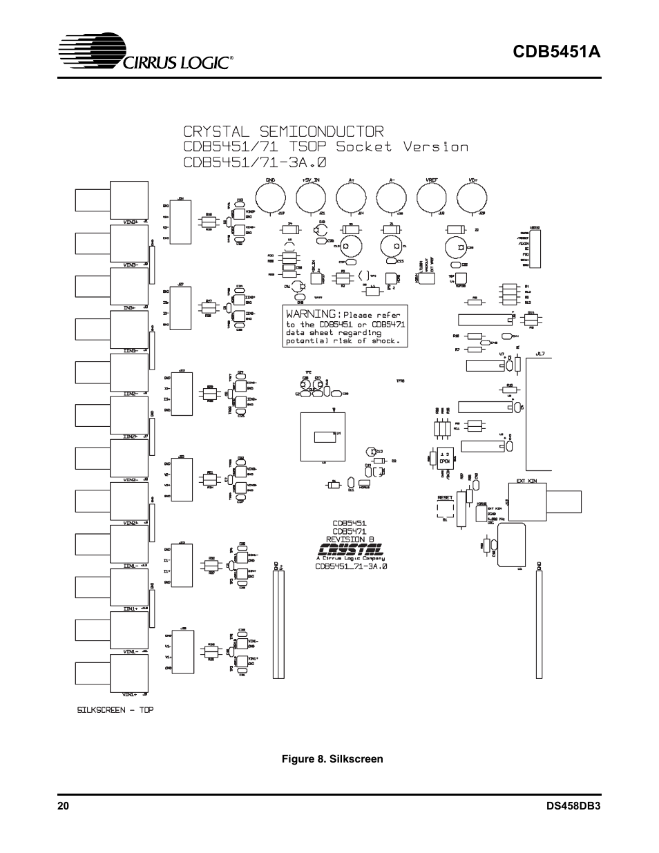 Figure 8. silkscreen, Cdb5451a | Cirrus Logic CDB5451A User Manual | Page 20 / 24