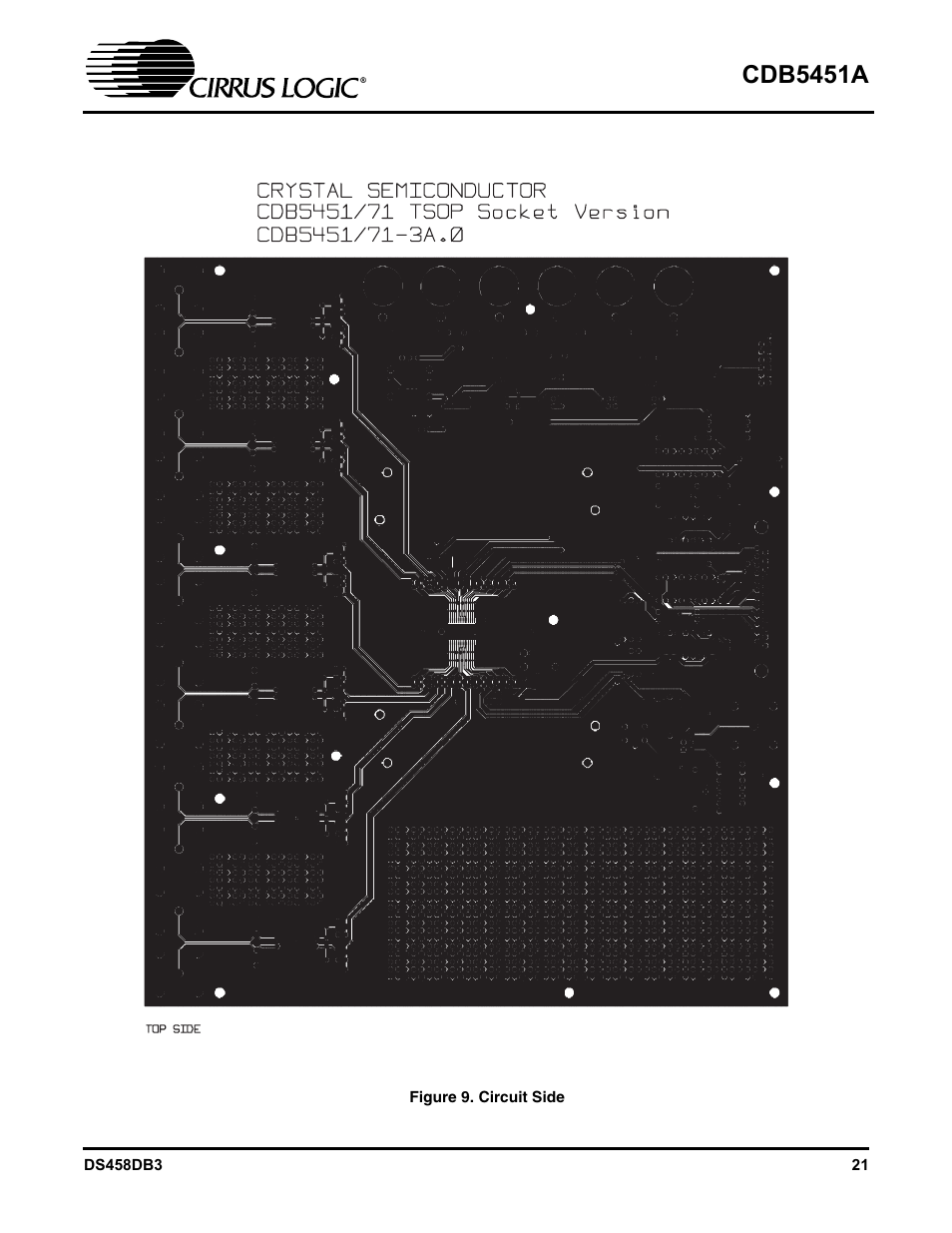 Figure 9. circuit side, Cdb5451a | Cirrus Logic CDB5451A User Manual | Page 21 / 24