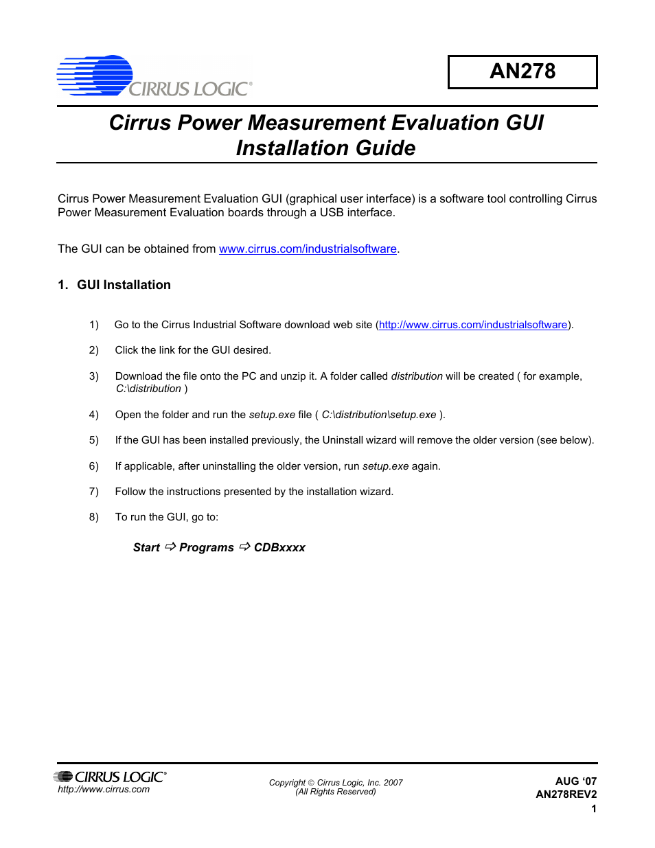 Cirrus Logic AN278 User Manual | 4 pages