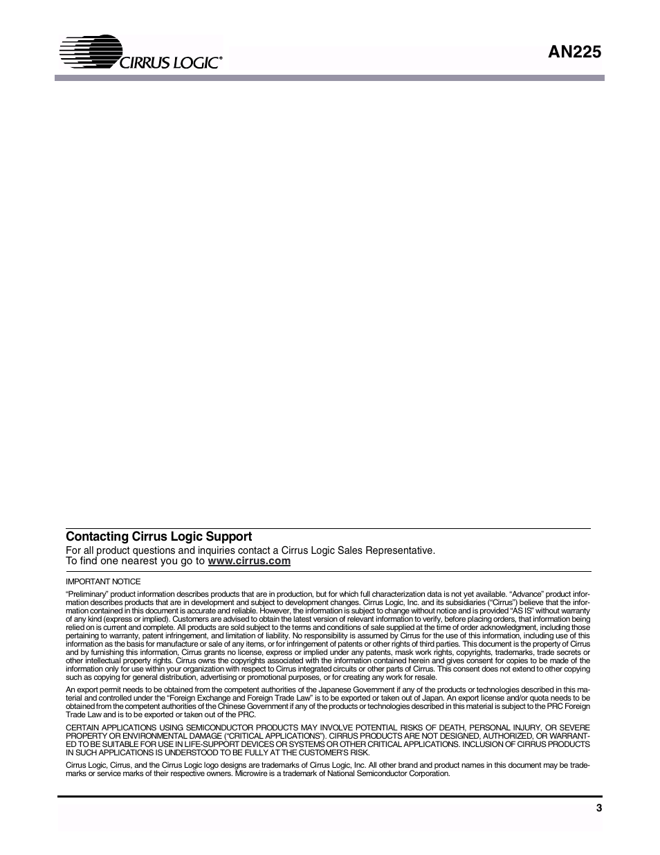 An225, Contacting cirrus logic support | Cirrus Logic AN225 User Manual | Page 3 / 4