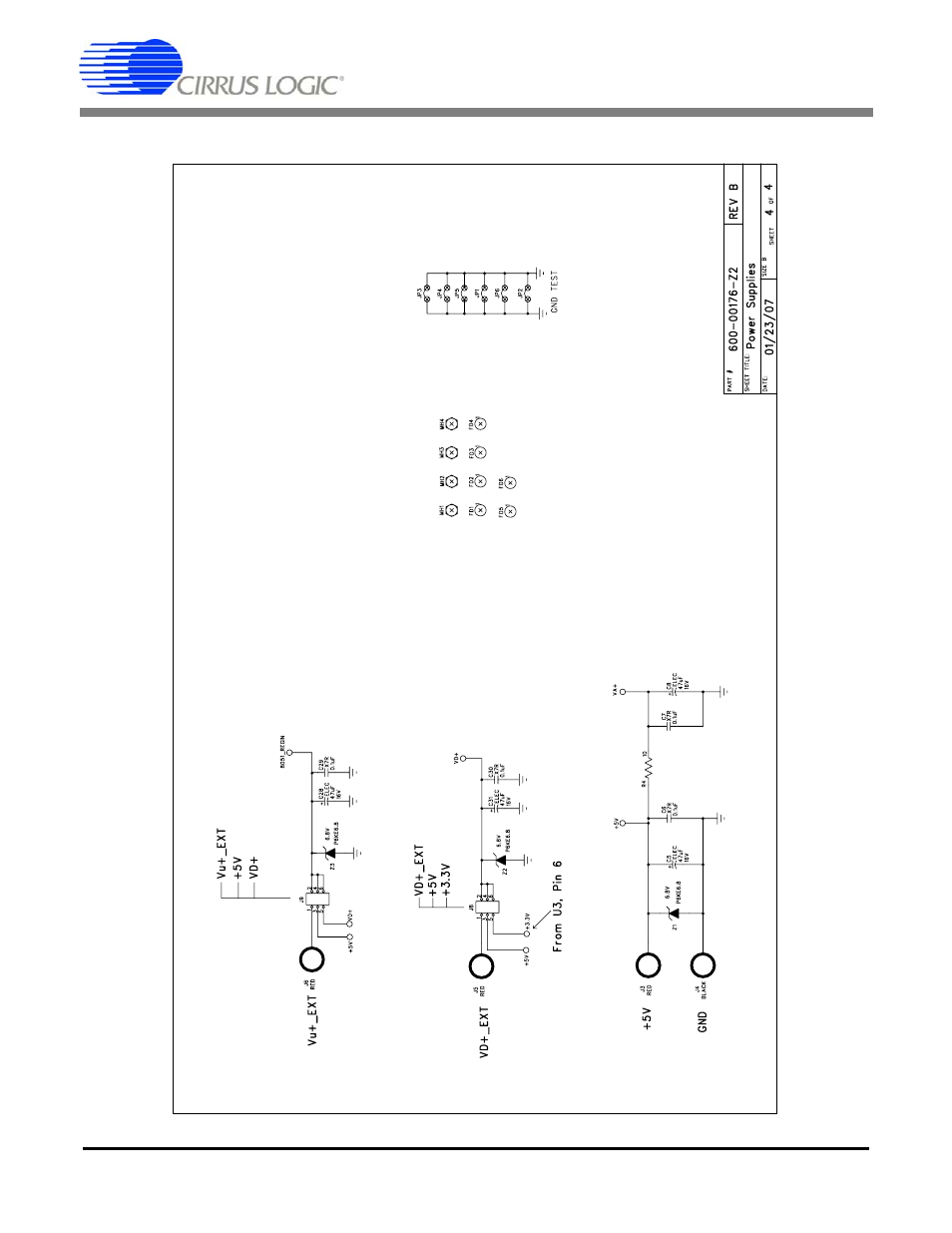 Figure 22. schematic - power supplies, Cdb5460au | Cirrus Logic CDB5460AU User Manual | Page 32 / 38