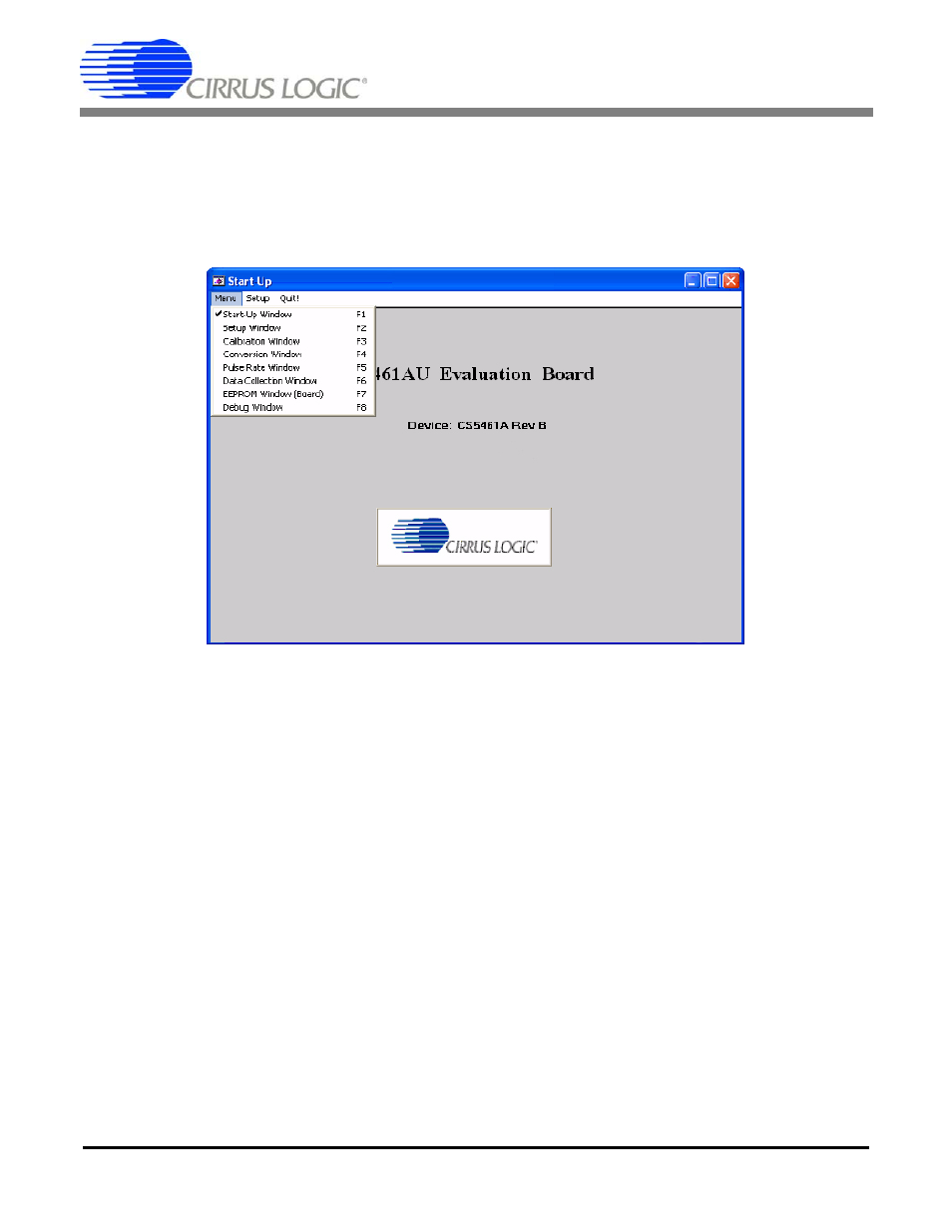 3 menu, 4 setup window, Figure 7 | Cdb5461au | Cirrus Logic CDB5461AU User Manual | Page 12 / 36