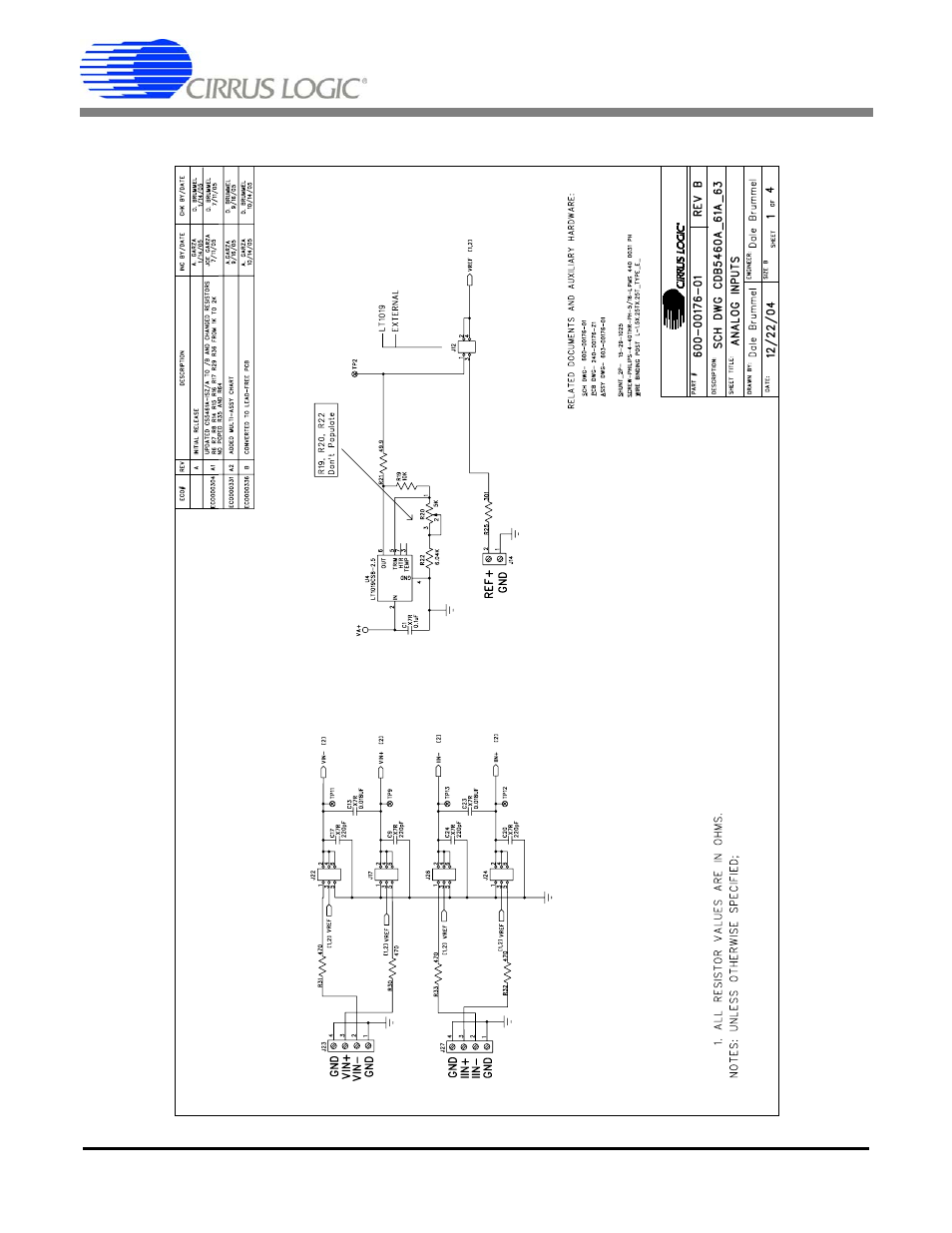 Schematics, Figure 18. analog inputs, Cdb5461au | Cirrus Logic CDB5461AU User Manual | Page 28 / 36