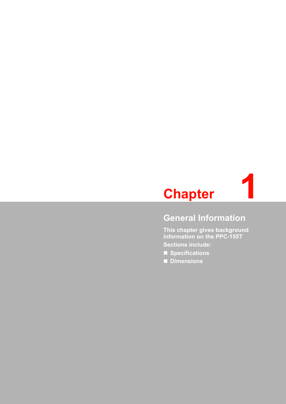Chapter | Advantech PPC-155T User Manual | Page 13 / 68