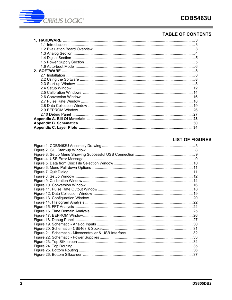 Cirrus Logic CDB5463U User Manual | Page 2 / 38