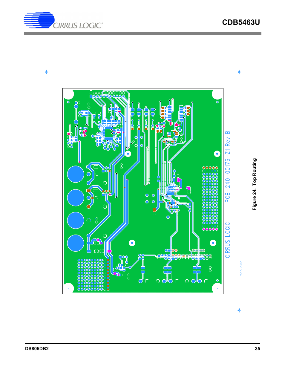 Figure 24. top routing, Cdb5463u | Cirrus Logic CDB5463U User Manual | Page 35 / 38