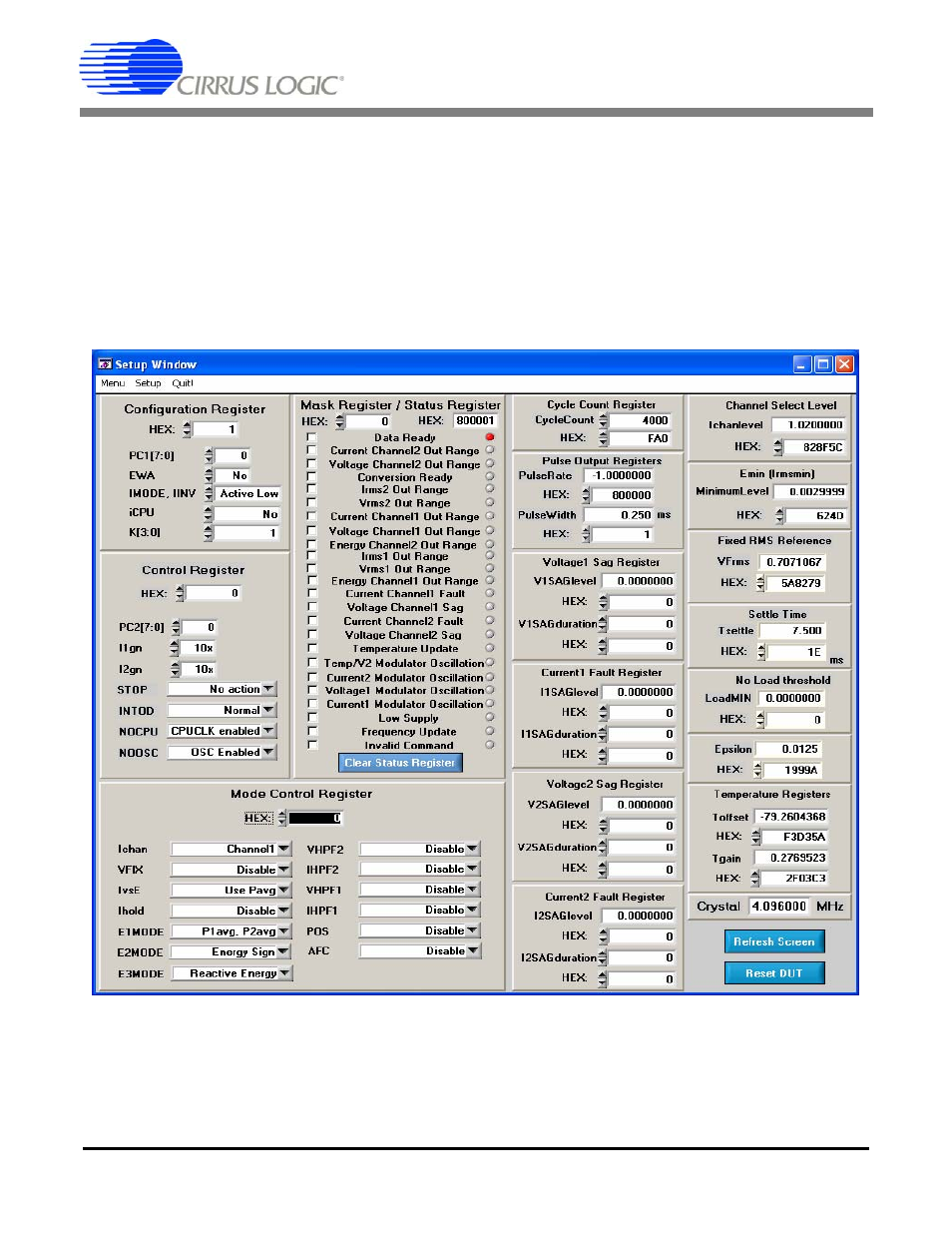 4 setup window, Figure 8. s, Cdb5464u | Cirrus Logic CDB5464U User Manual | Page 12 / 38