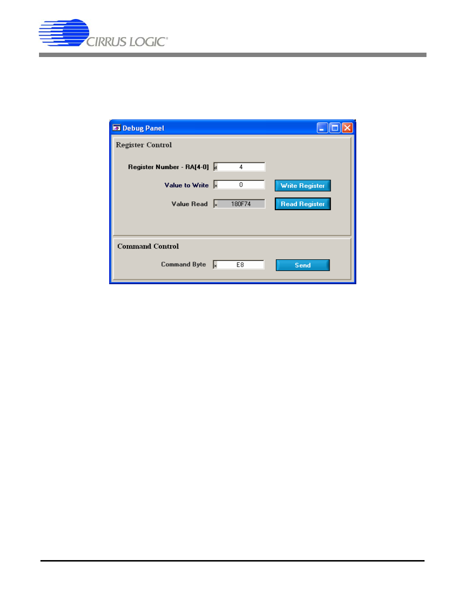 10 debug panel, Figure 18. debug panel, Cdb5464u | Cirrus Logic CDB5464U User Manual | Page 27 / 38