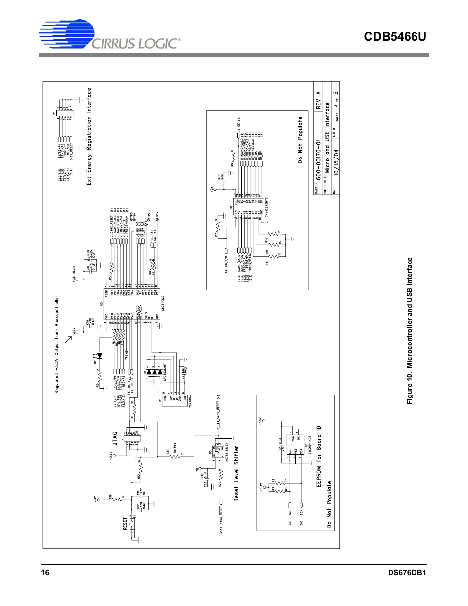 Figure 10. microcontroller and usb interface, Cdb5466u | Cirrus Logic CDB5466U User Manual | Page 16 / 21