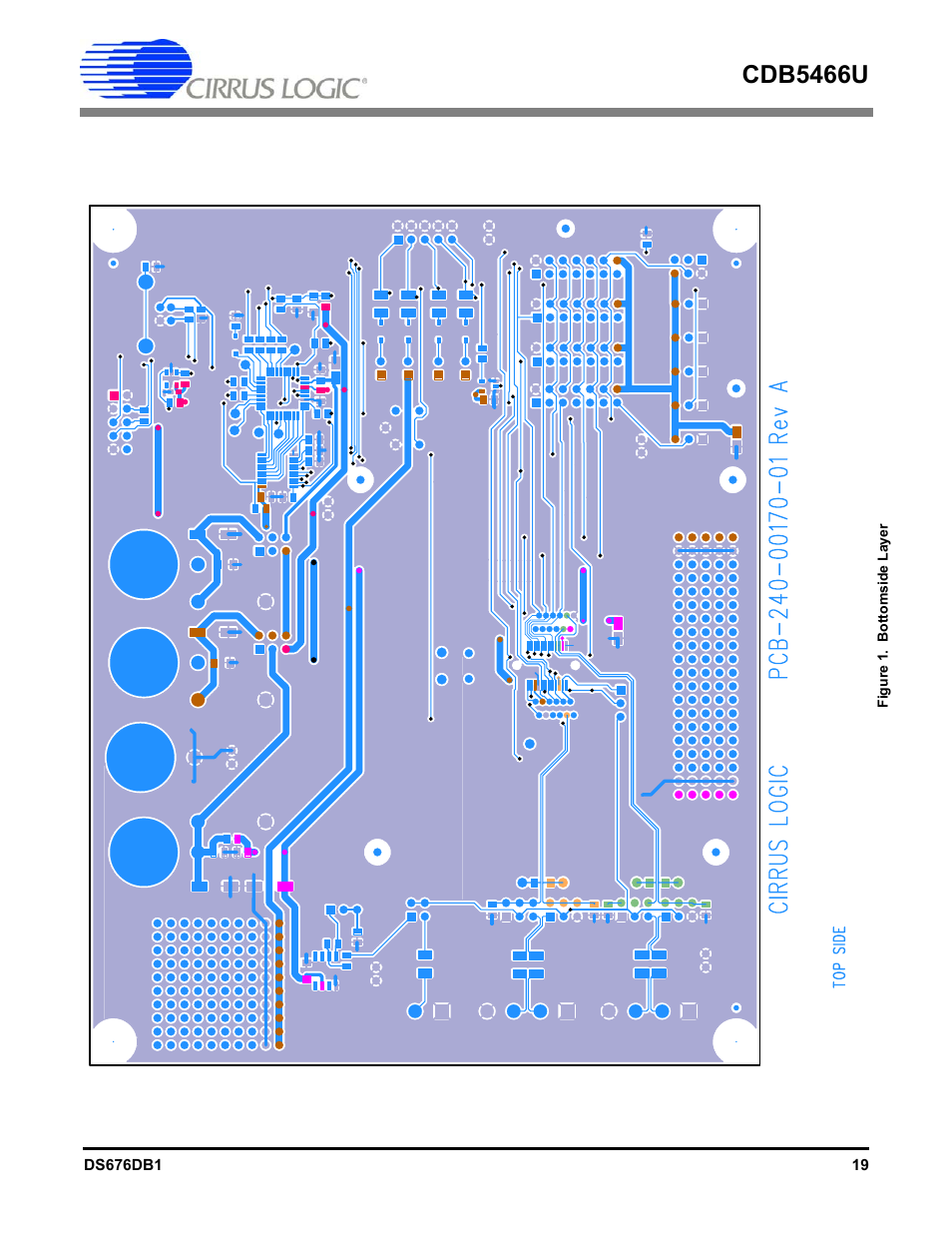 Figure 1. bottomside layer, Cdb5466u | Cirrus Logic CDB5466U User Manual | Page 19 / 21