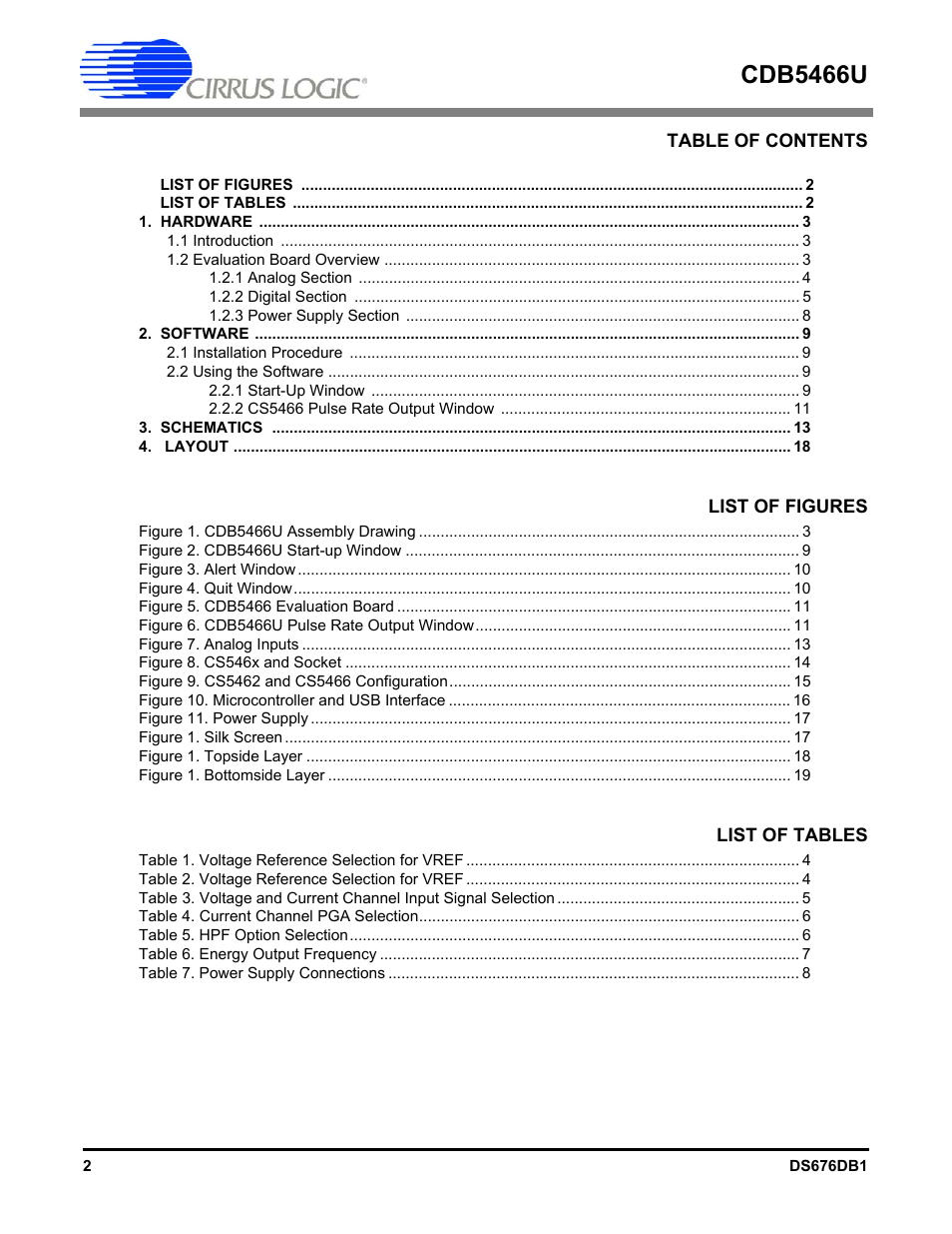 Cirrus Logic CDB5466U User Manual | Page 2 / 21