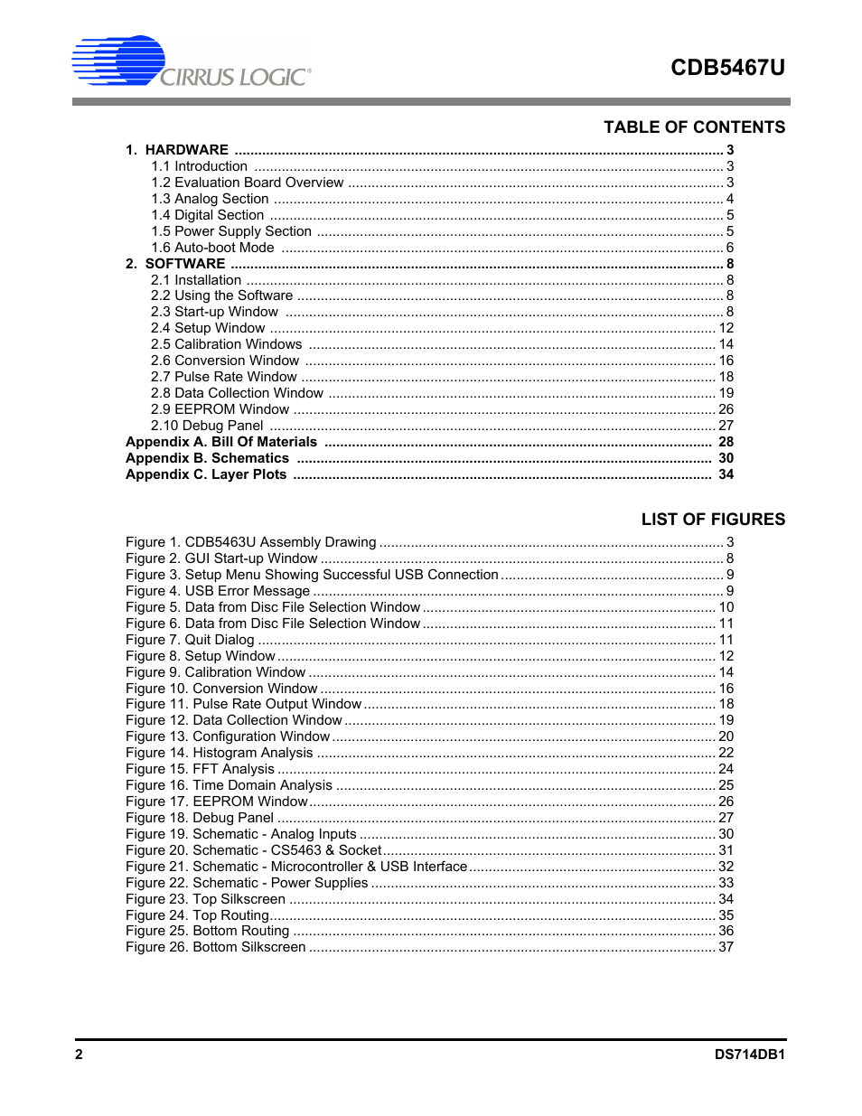 Cirrus Logic CDB5467U User Manual | Page 2 / 38