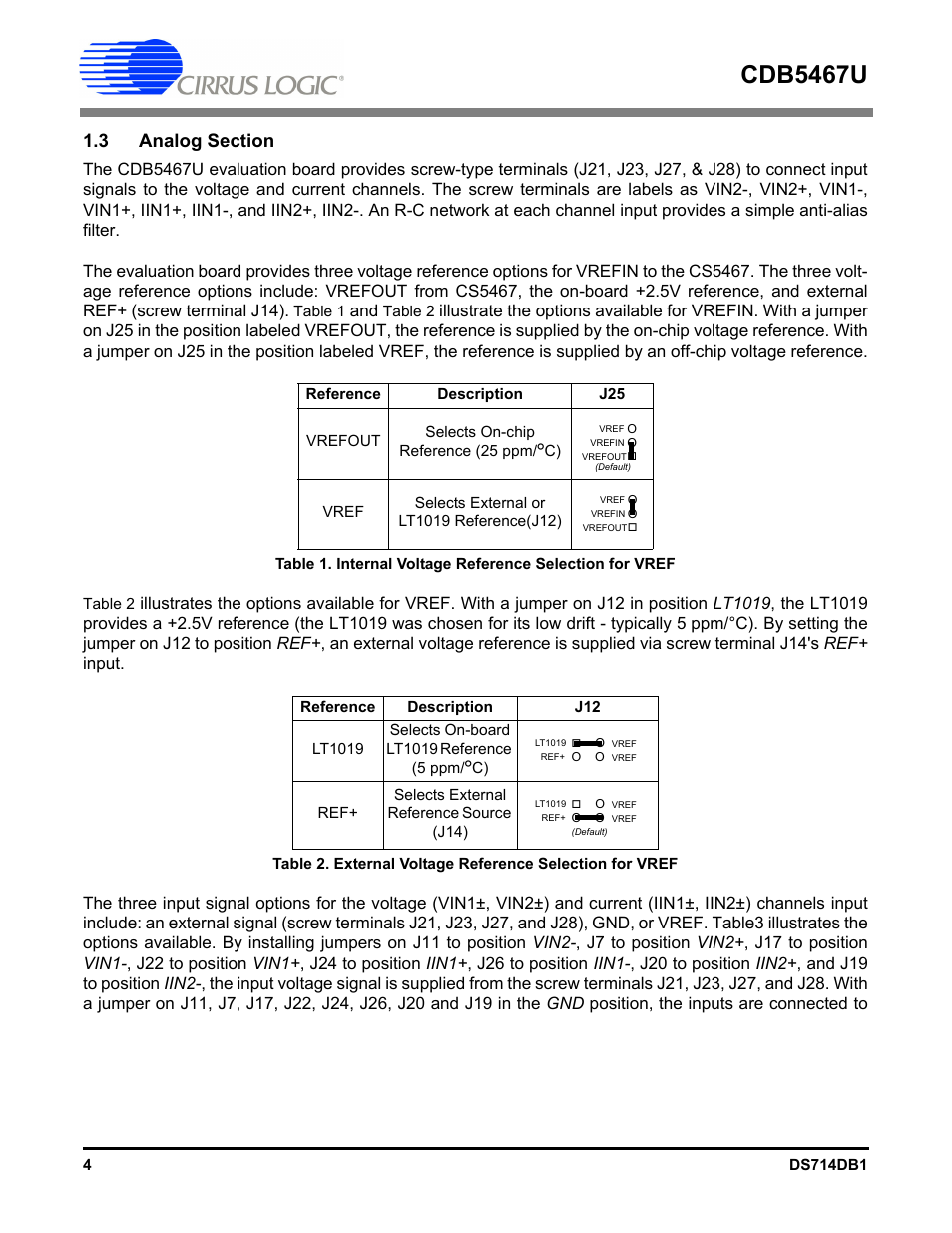 3 analog section, Cdb5467u | Cirrus Logic CDB5467U User Manual | Page 4 / 38