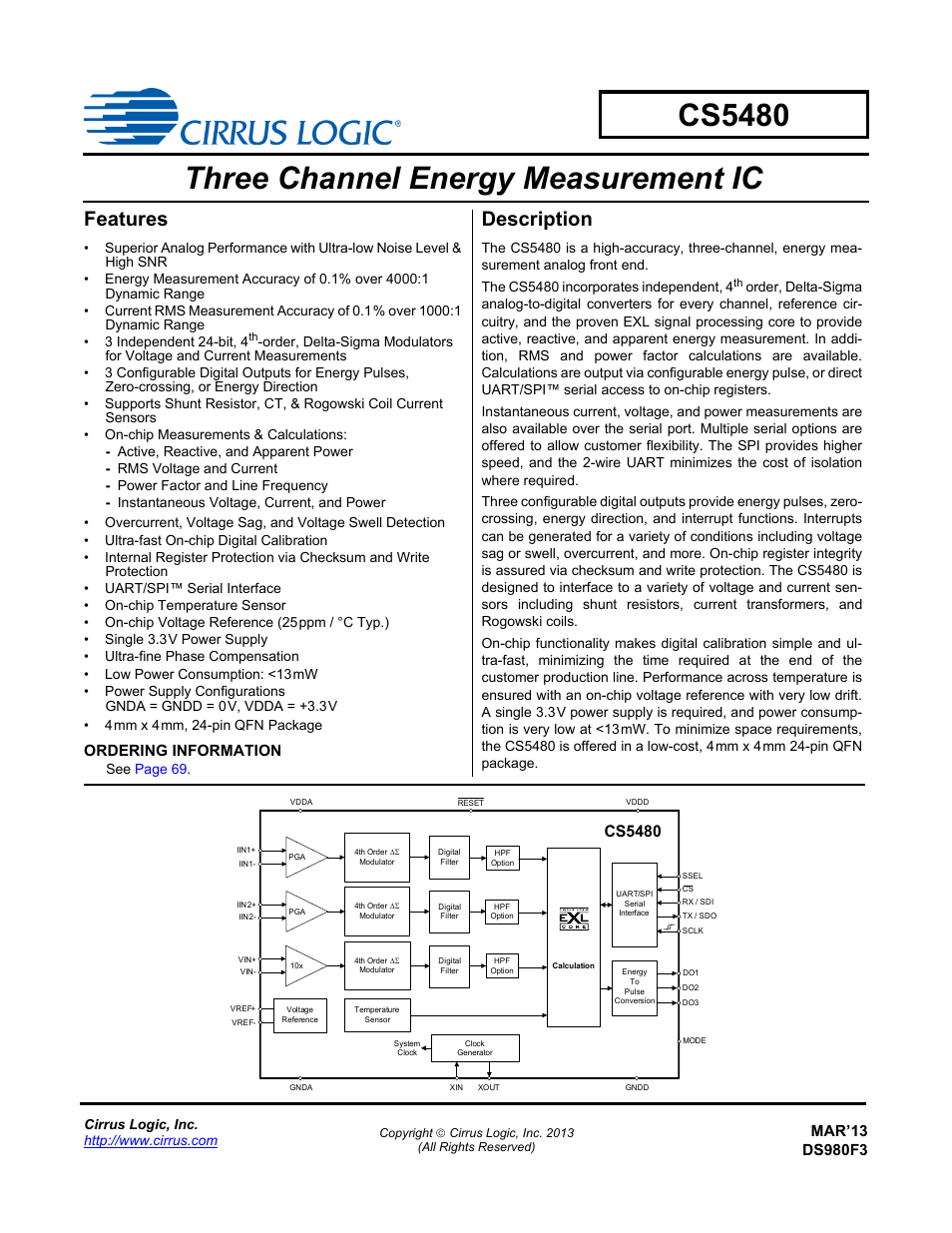 Cirrus Logic CS5480 User Manual | 70 pages