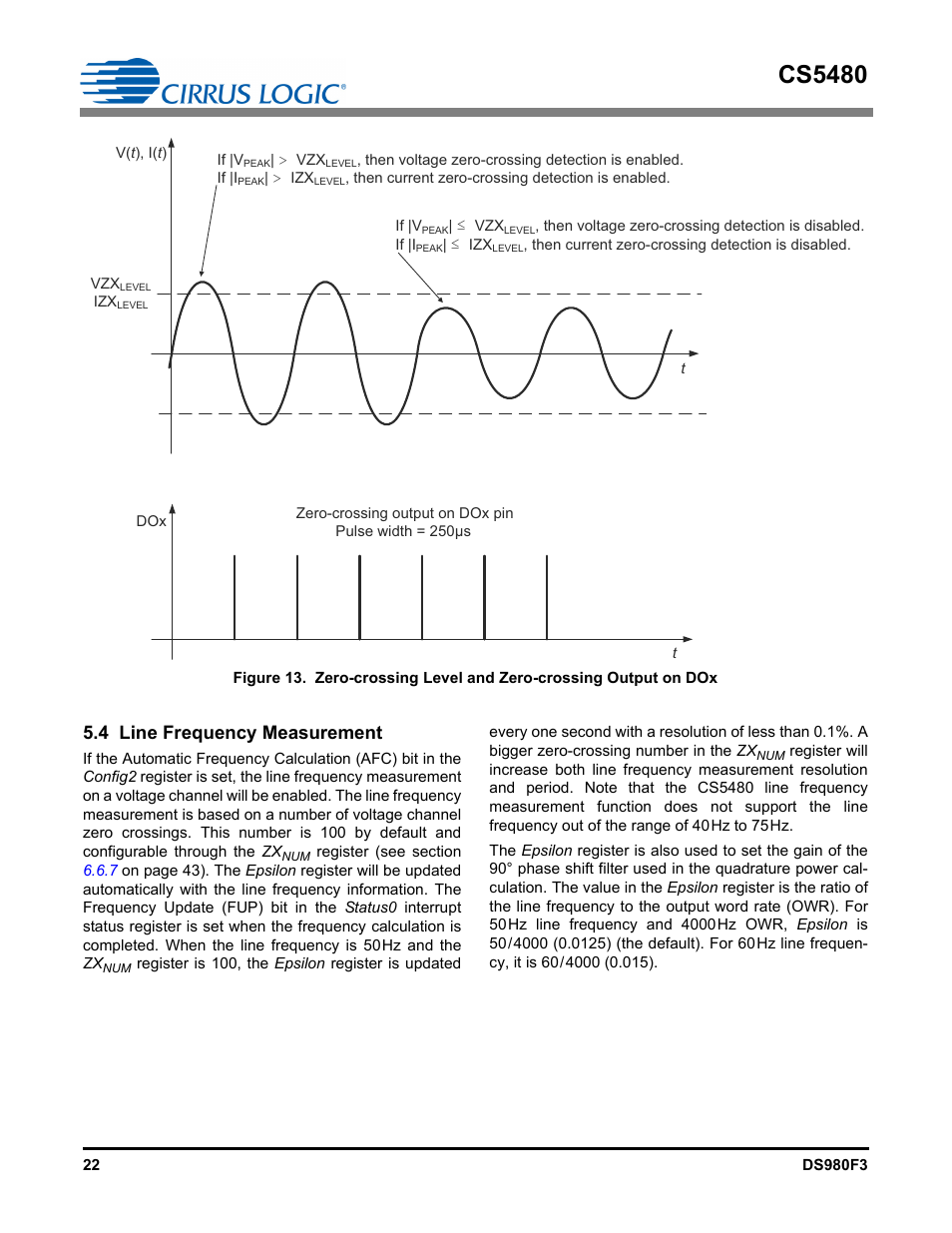 4 line frequency measurement, Cs5480 | Cirrus Logic CS5480 User Manual | Page 22 / 70