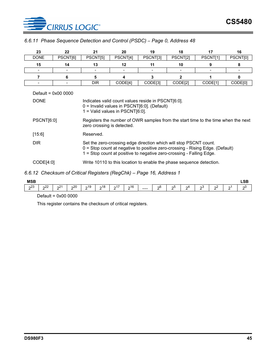 Cs5480 | Cirrus Logic CS5480 User Manual | Page 45 / 70