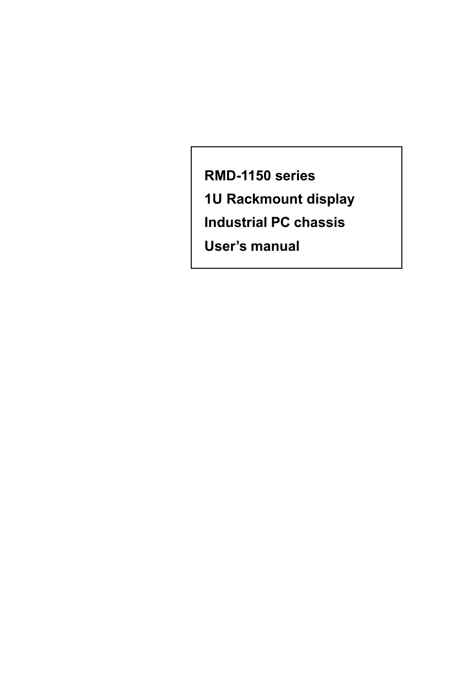 Advantech RMD-1150 User Manual | 38 pages