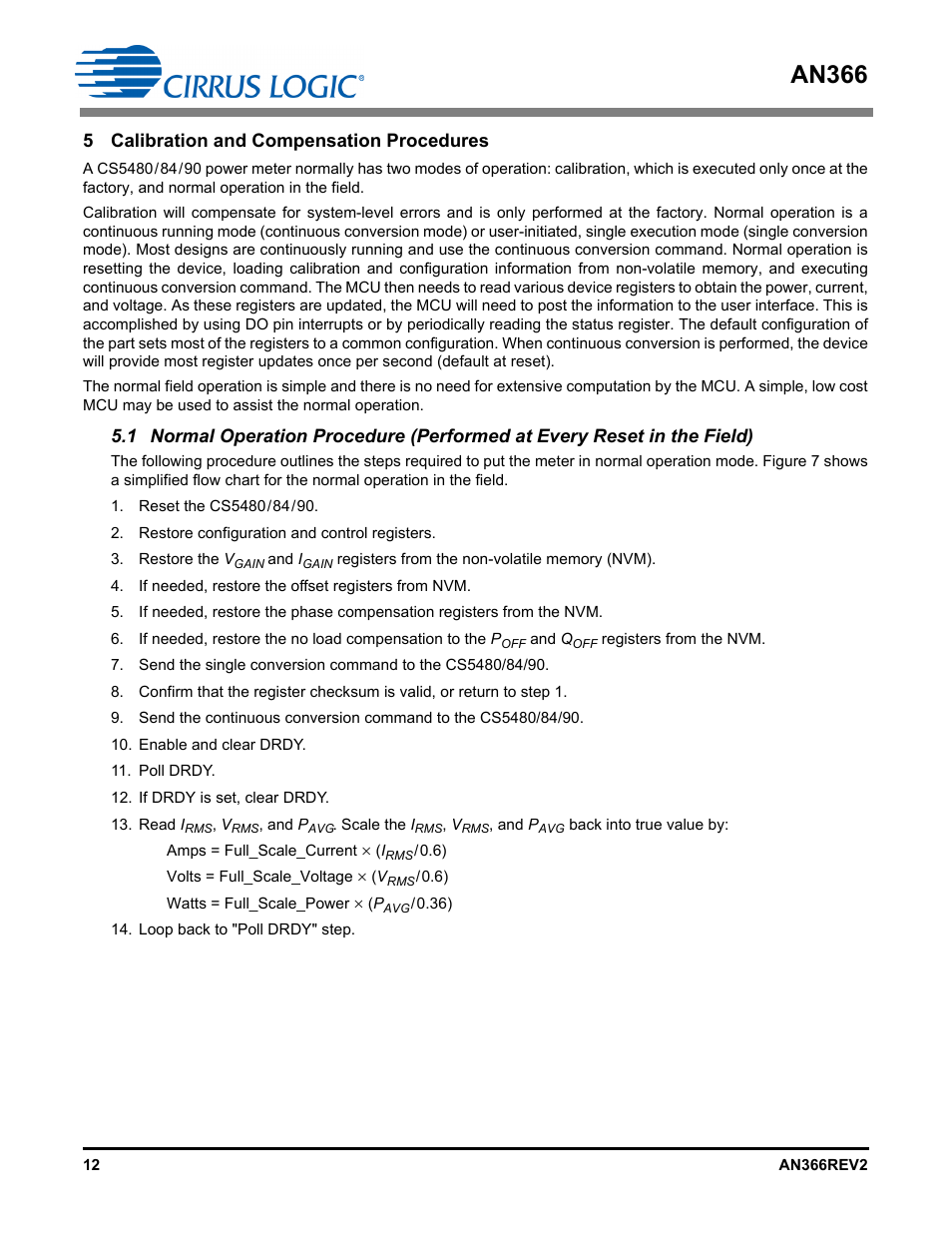 5 calibration and compensation procedures, An366 | Cirrus Logic AN366 User Manual | Page 12 / 50