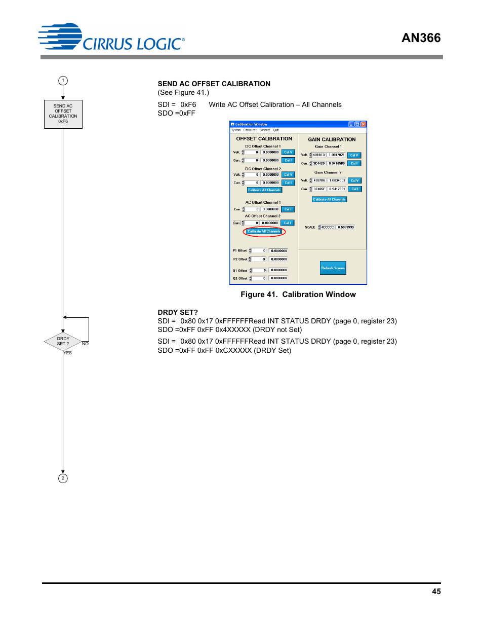 An366, Figure 41. calibration window | Cirrus Logic AN366 User Manual | Page 45 / 50