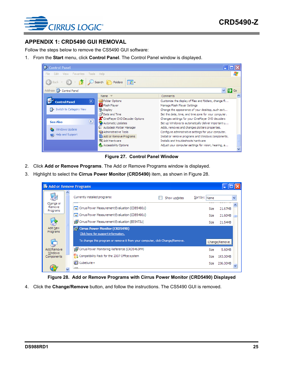 Crd5490-z | Cirrus Logic CRD5490 User Manual | Page 25 / 40