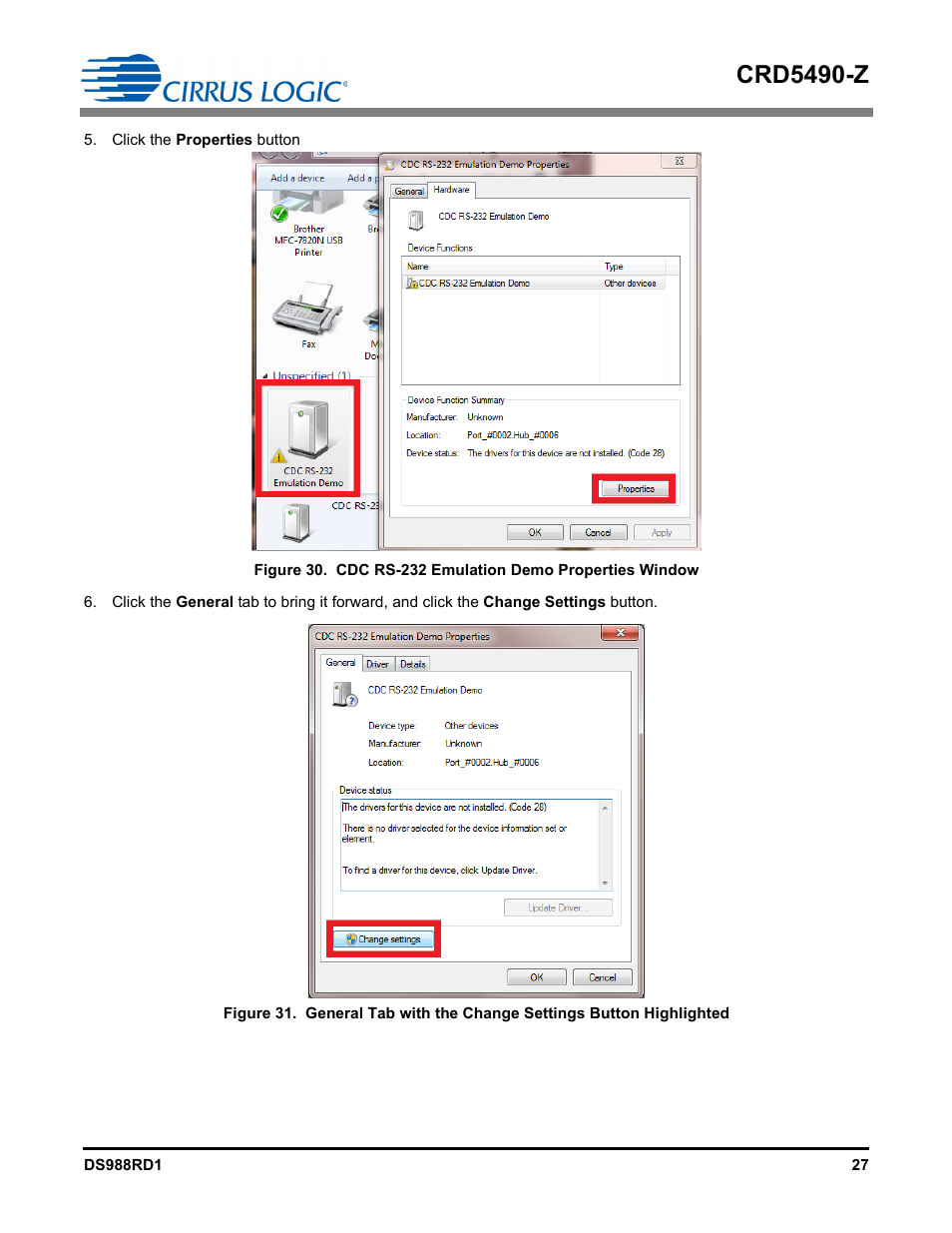 Crd5490-z | Cirrus Logic CRD5490 User Manual | Page 27 / 40