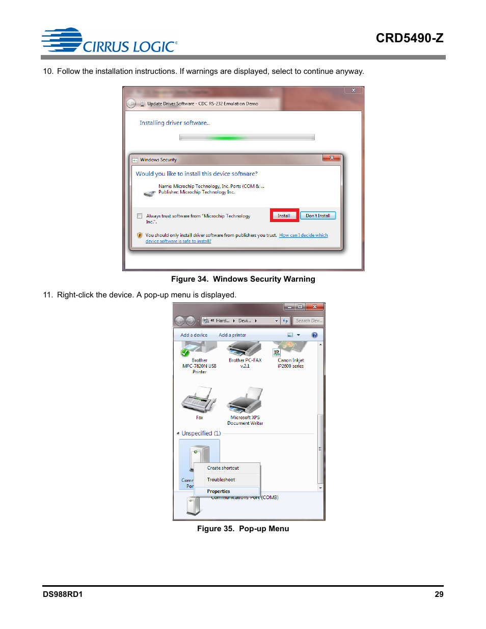 Crd5490-z | Cirrus Logic CRD5490 User Manual | Page 29 / 40