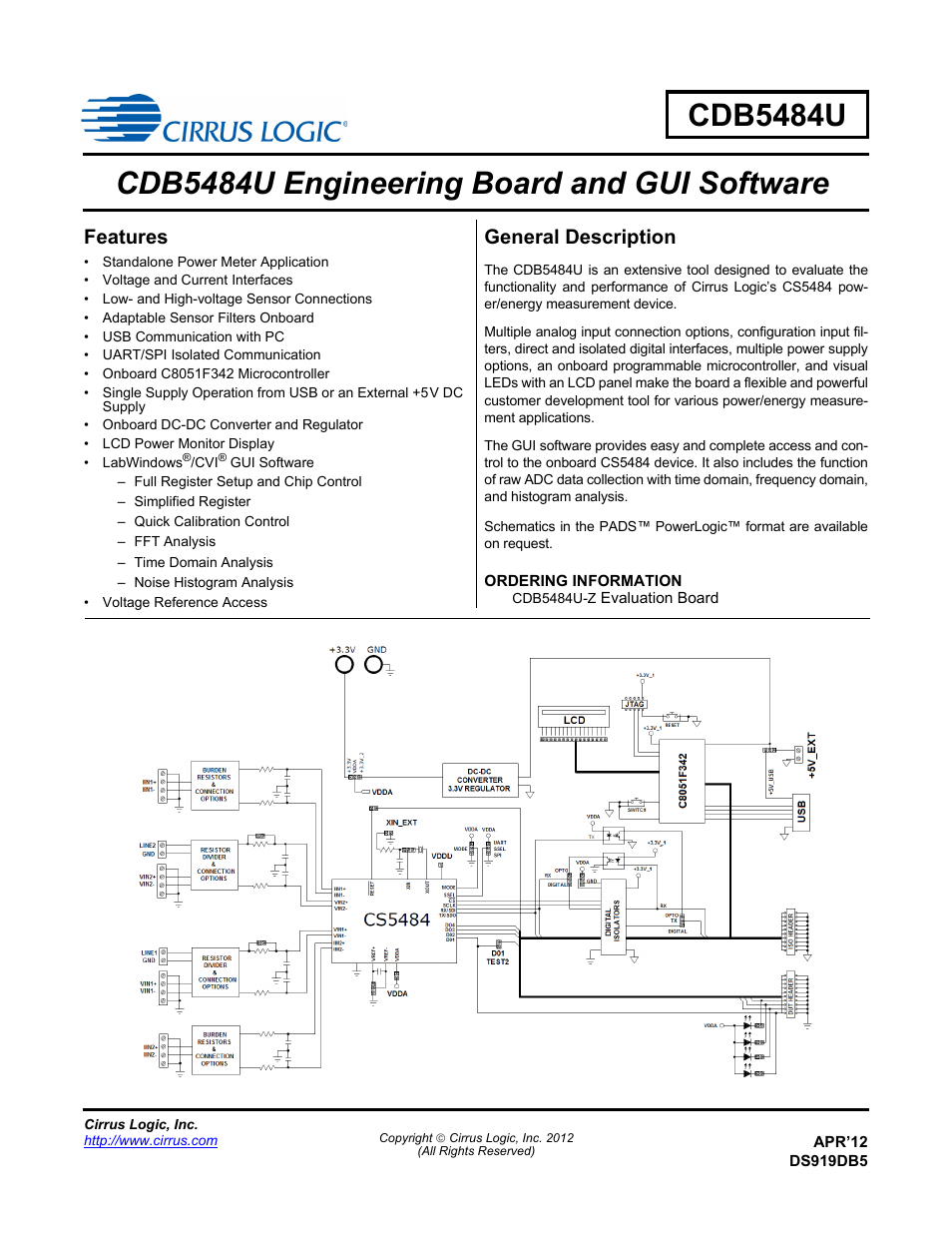 Cirrus Logic CDB5484U User Manual | 47 pages