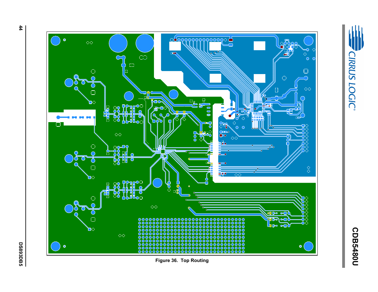 Figure 36. top routing, Cdb5480u | Cirrus Logic CDB5480U User Manual | Page 44 / 47