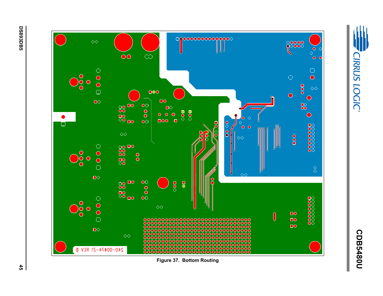Figure 37. bottom routing, Cdb5480u | Cirrus Logic CDB5480U User Manual | Page 45 / 47