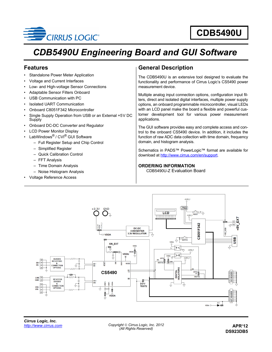 Cirrus Logic CDB5490U User Manual | 46 pages