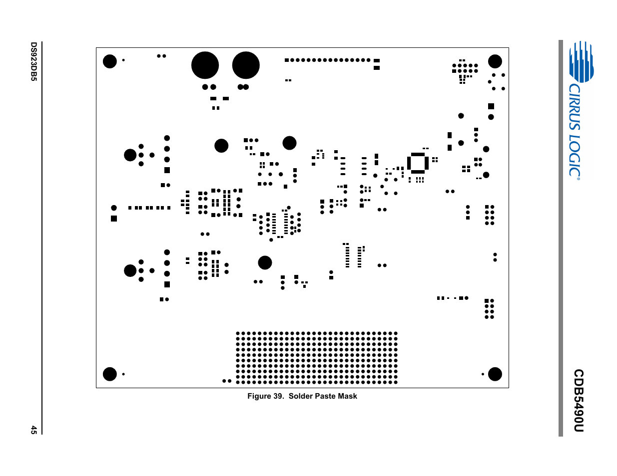 Figure 39. solder paste mask, Cdb5490u | Cirrus Logic CDB5490U User Manual | Page 45 / 46