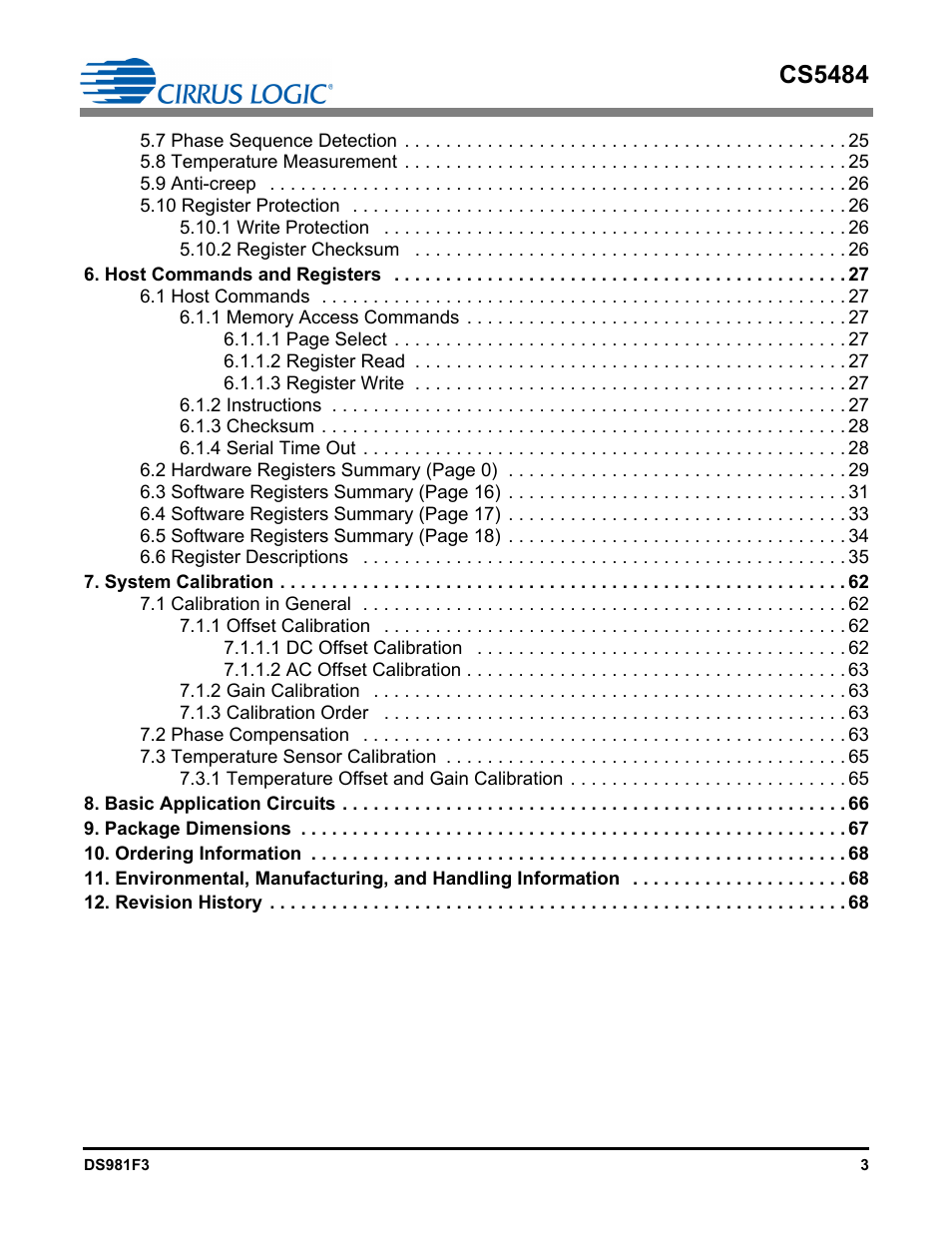 Cs5484 | Cirrus Logic CS5484 User Manual | Page 3 / 67