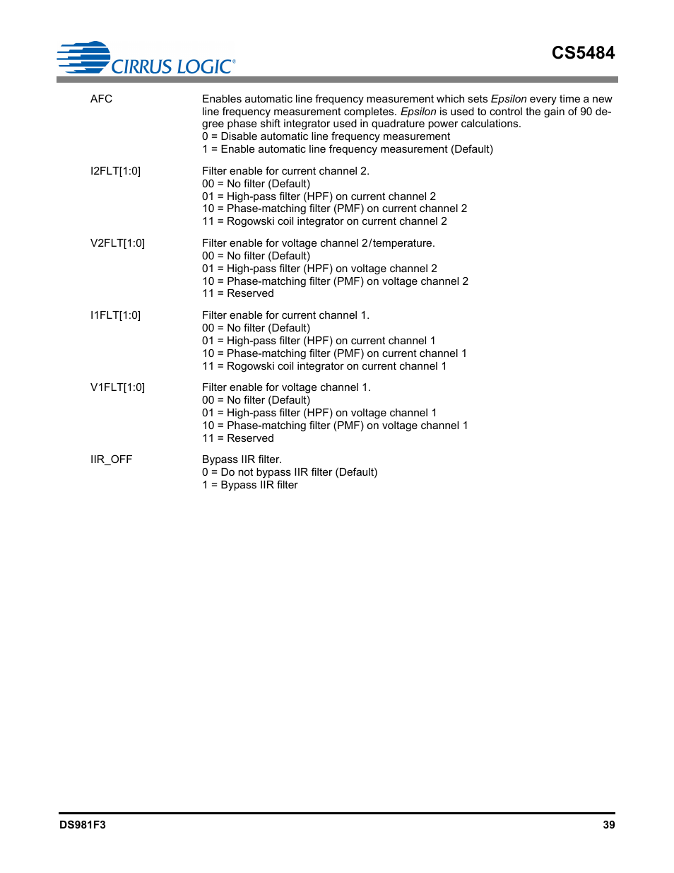 Cs5484 | Cirrus Logic CS5484 User Manual | Page 39 / 67