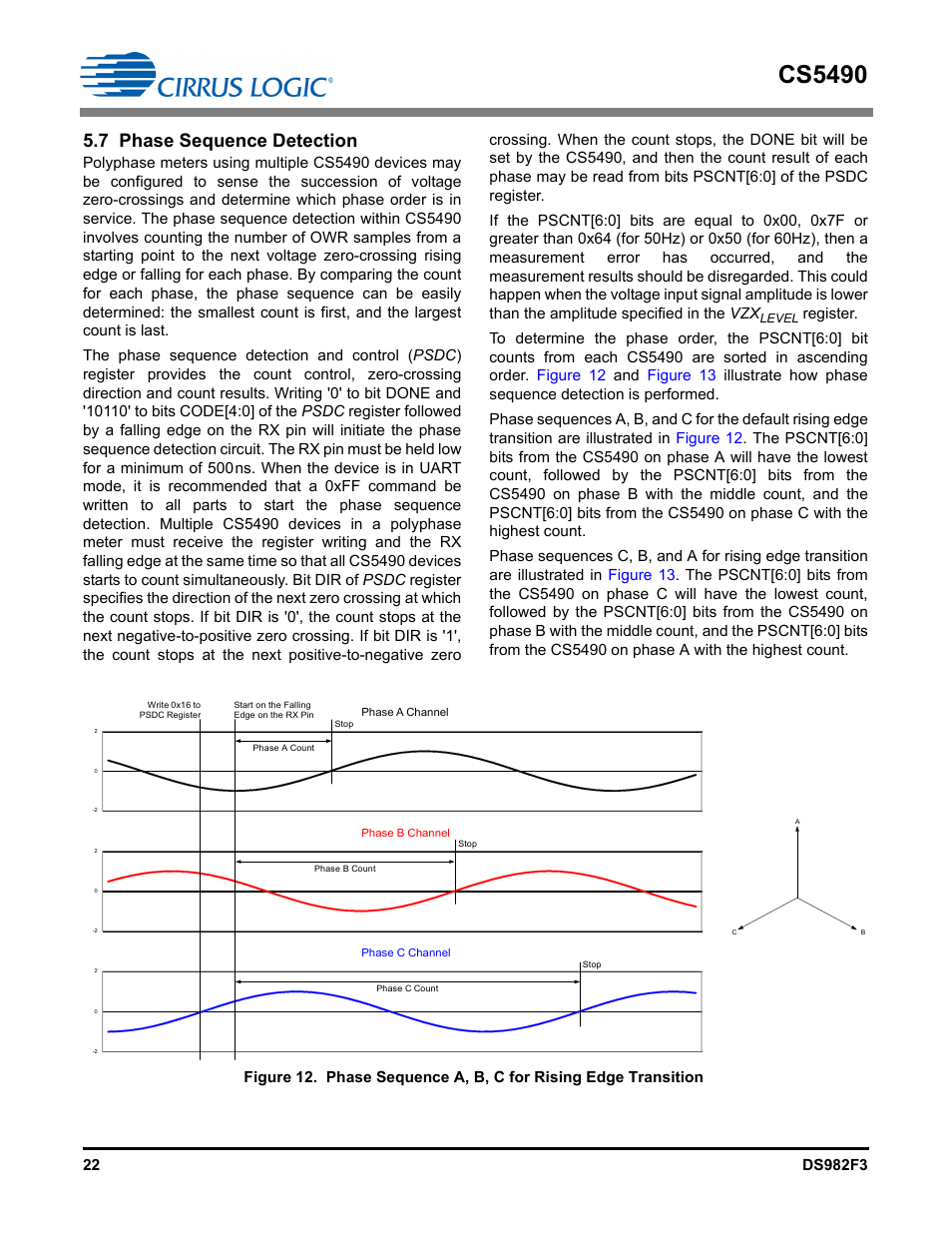 7 phase sequence detection, Cs5490 | Cirrus Logic CS5490 User Manual | Page 22 / 57