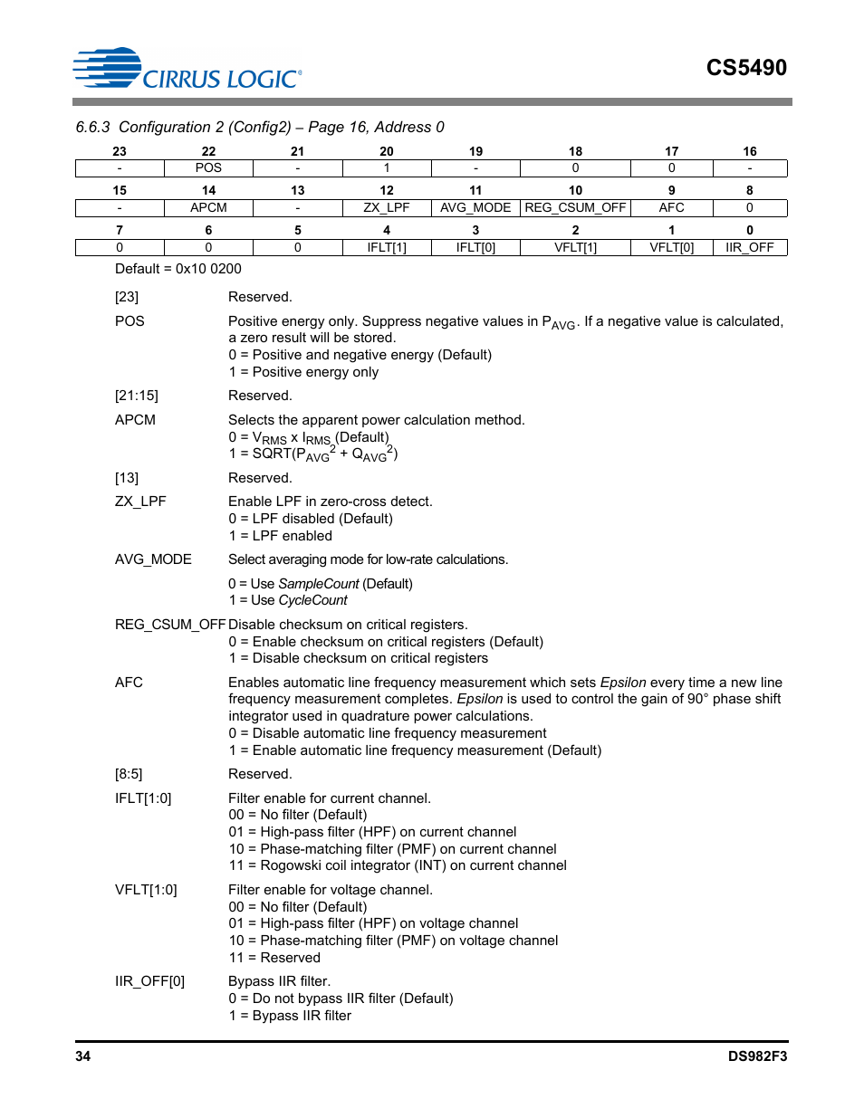 Cs5490 | Cirrus Logic CS5490 User Manual | Page 34 / 57