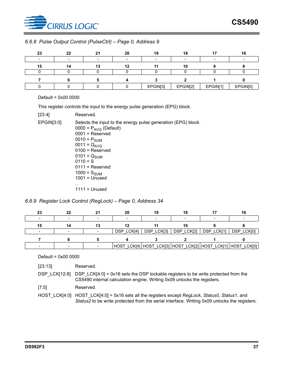 Cs5490 | Cirrus Logic CS5490 User Manual | Page 37 / 57