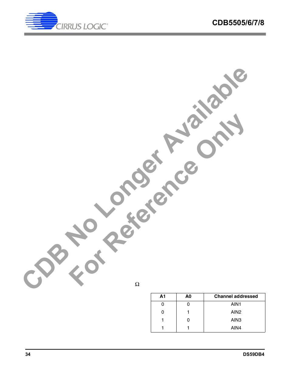 Cdb no longer available for reference only | Cirrus Logic CS5508 User Manual | Page 34 / 40