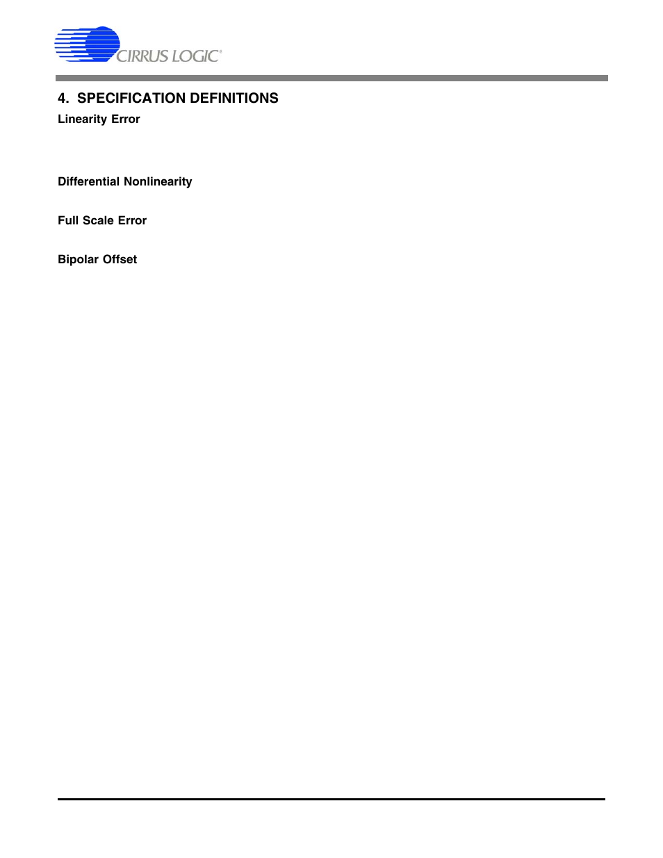 Specification definitions | Cirrus Logic CS5513 User Manual | Page 22 / 26