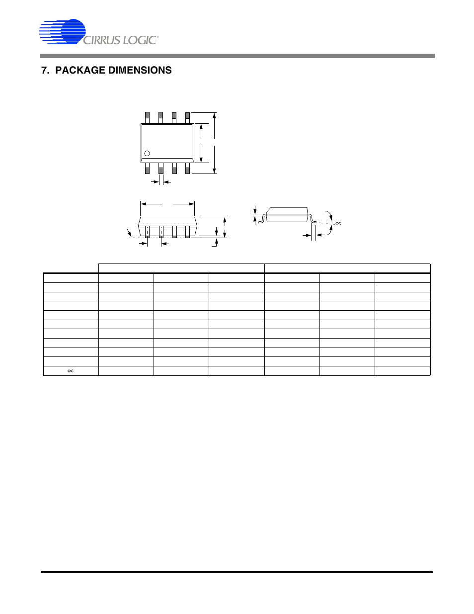 Package dimensions, 8l soic (208 mil body) package drawing | Cirrus Logic CS5513 User Manual | Page 24 / 26