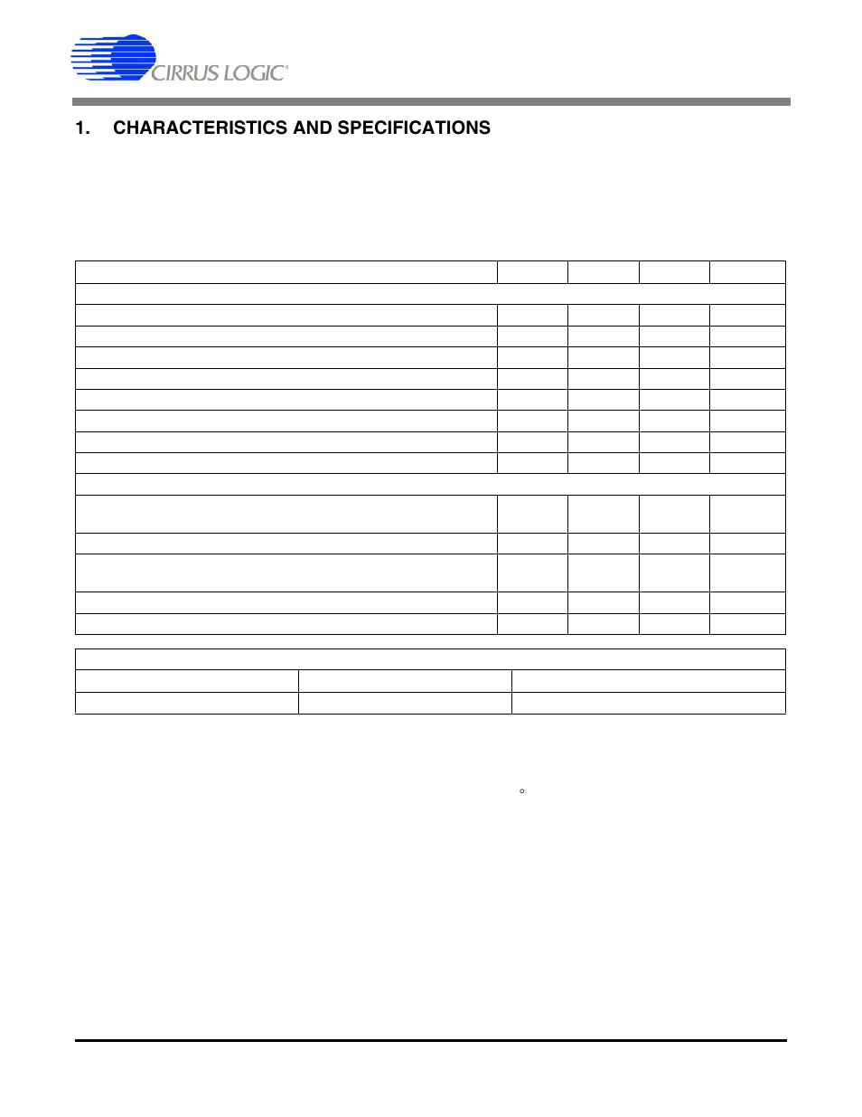 Characteristics and specifications, Analog characteristics | Cirrus Logic CS5513 User Manual | Page 4 / 26