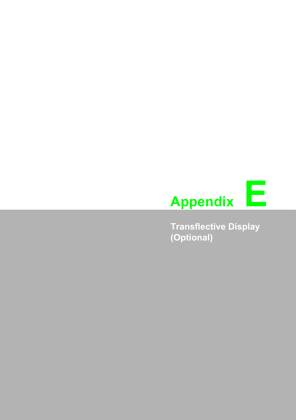 E transflective display (optional), Appendix e, Transflective display (optional) | Advantech FPM-8192V/8232V User Manual | Page 43 / 48