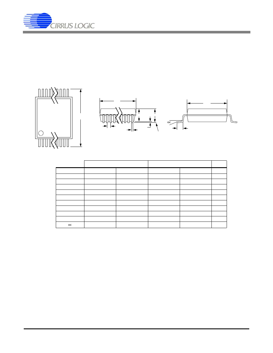 Package drawings, Cs5530, 20 pin ssop package drawing | Cirrus Logic CS5530 User Manual | Page 34 / 36