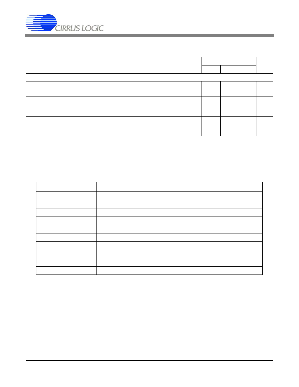 Power supplies, Typical noise-free resolution (bits), Cs5530 | Analog characteristics | Cirrus Logic CS5530 User Manual | Page 6 / 36